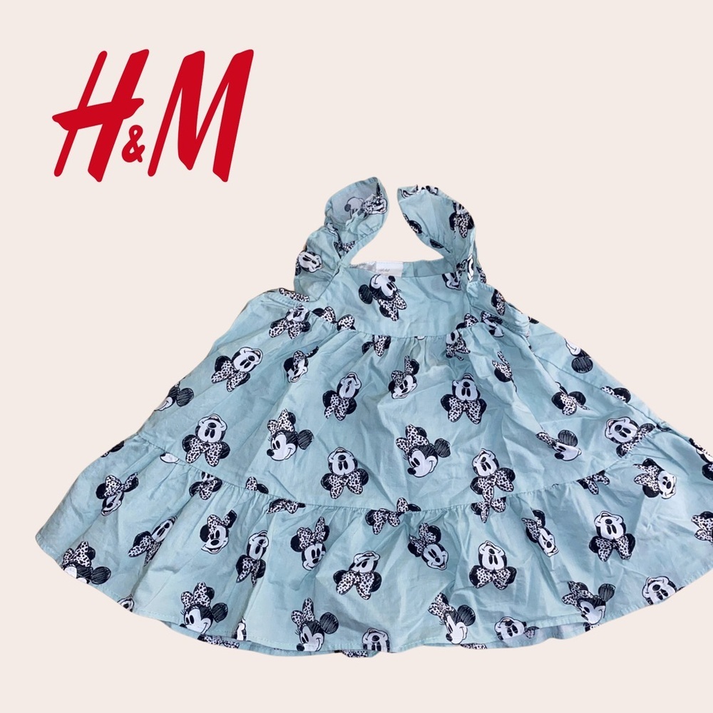 H&M Minnie Mouse Pastel Green Dress 4-6M